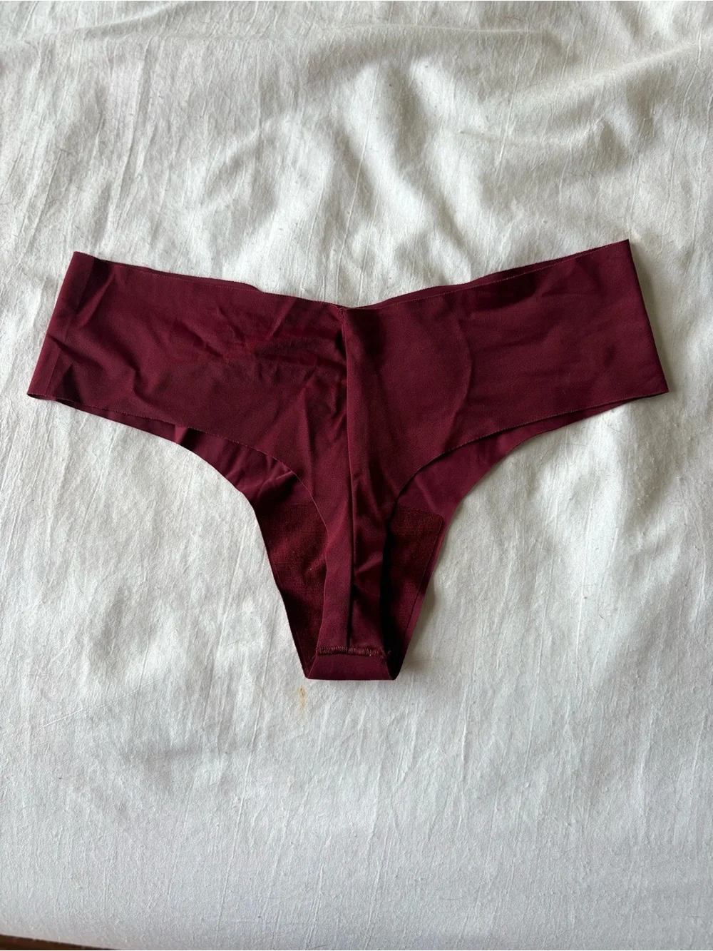 Victoria's Secret Seamless Bikini Panty in Burgundy with Rhinestone VS Logo
